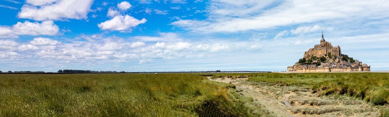 Mont St. Michel in summer with beautiful sky