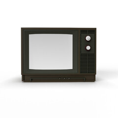 television on white background