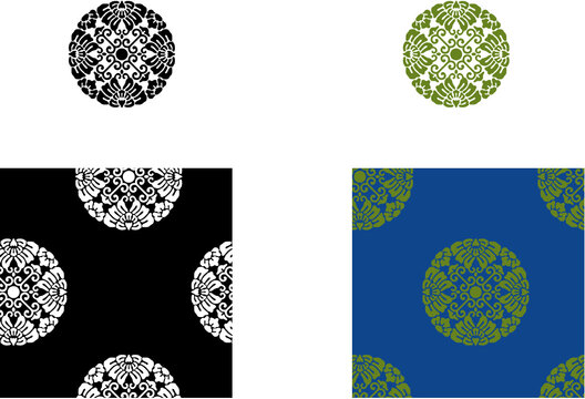 平安有職文様_臥蝶丸（ふせちょうのまる）02_タイル