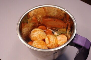 Fresh Orange fruits isolated on white background