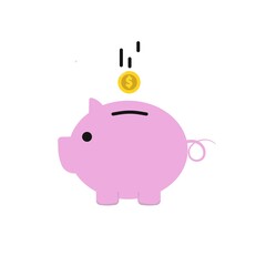 Piggy bank line icon in flat style. Graphic illustration. Money box sign. Pig container symbol or business concept. Deposit logo. For website design, app, ui, ux, infographic. Vector EPS 10