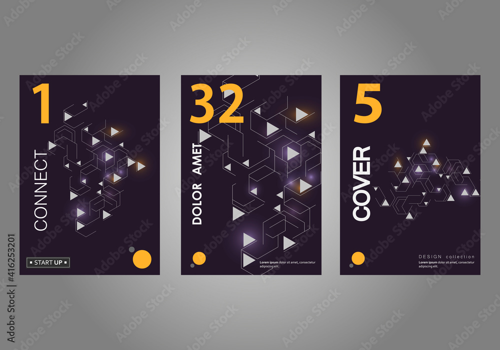 Poster Abstract infographic on blue backdrop. Digital modern communication. Geometric background. Blue futuristic background. Business communication concept vector