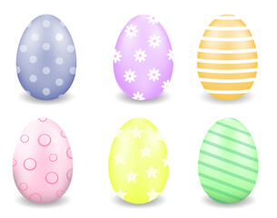 set of Easter eggs, colored eggs, vector flat illustration