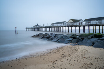 southwold pier in the sea long exposure