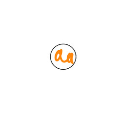 aa initial isolated white initial handwriting or AE handwritten logo for identity
