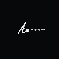 Aa initial logo isolated white initial handwriting or AE handwritten logo for identity