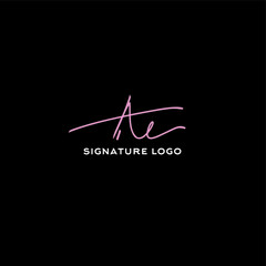 ae code isolated white initial handwriting or AE handwritten logo for identity