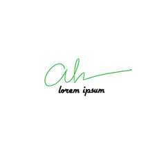 ah code isolated black initial handwriting or AE handwritten logo for identity