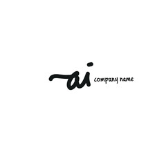 ai initial isolated black initial handwriting or AE handwritten logo for identity