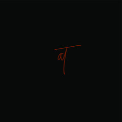 aT initial isolated black initial handwriting or AE handwritten logo for identity