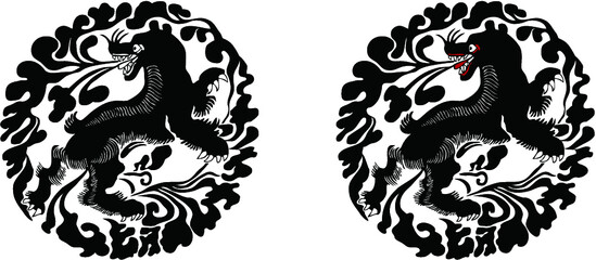 平安有職文様_蛮絵熊（ばんえのくま）_パーツ