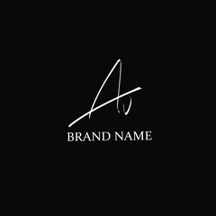 Av initial handwriting or AE handwritten logo for identity