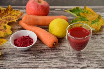 Apple carrot beetroot lemon juice