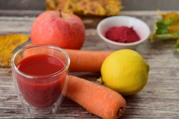 Apple carrot beetroot lemon juice
