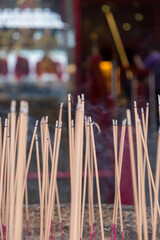 incense sticks in a buddhist temple