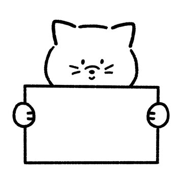 イラスト素材 看板を持っている猫 動物 フレーム Stock Vektorgrafik Adobe Stock