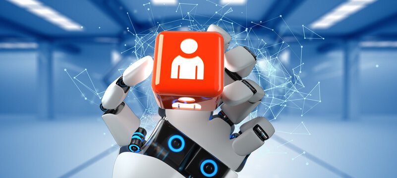 Robot Hand Cube Human