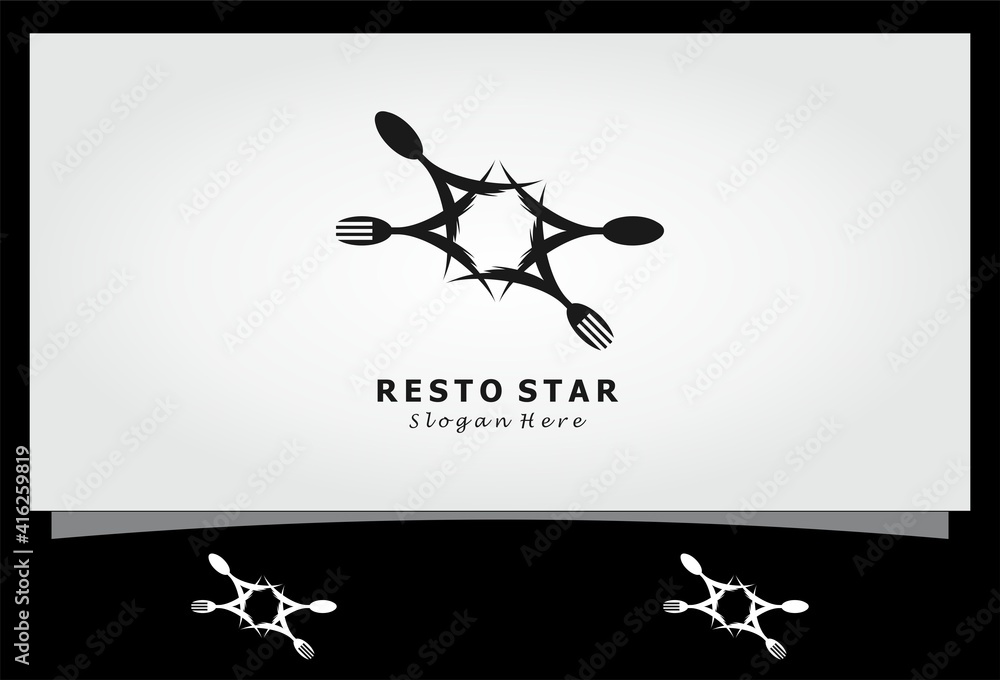 Sticker resto star vector logo