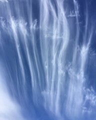 Fototapeta na wymiar Blue sky with unusual clouds 