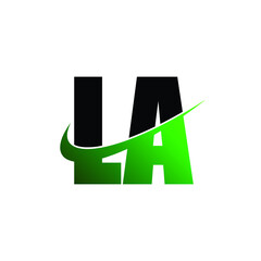 Letter LA simple logo design vector