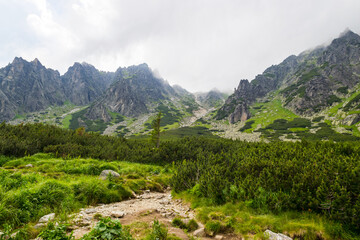 Fototapeta na wymiar Slovak high tatras, peaks and lakes