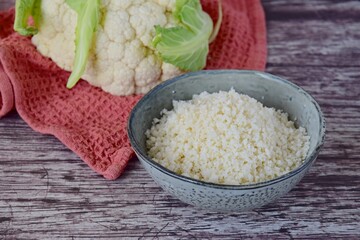 cauliflower rice in a bowl 