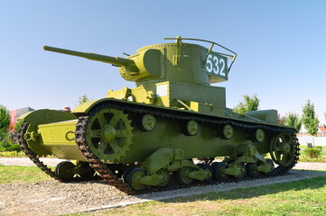 Tank monument. Soviet tank T26