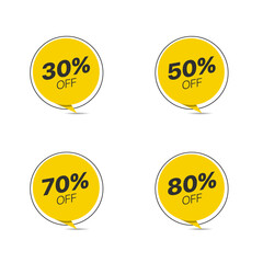 Yellow promo sticker set