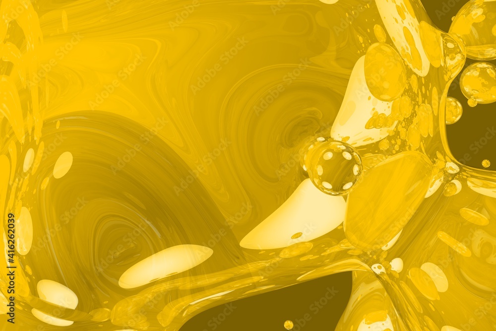 Poster creative soft focus orange soap shiny bubbles abstract gradient background 3d illustration - backgro