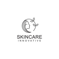 Skin care treatment logo design template