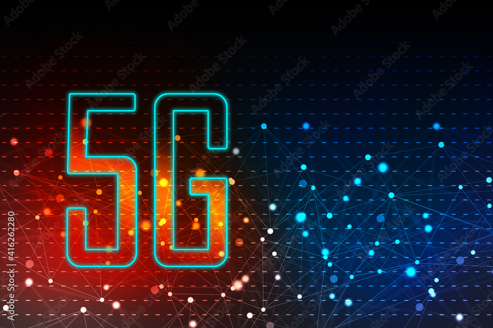 Poster 2d rendering 5g network 5g connection