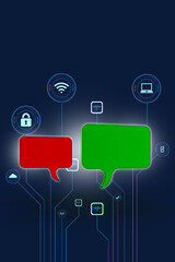 3d rendering Two  chat box isolated 