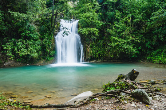 Amazing waterfall (Gorg de Malatosca, Catalonia, Spain)