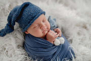 Newborn baby boy studio photoshoot
