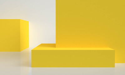 Geometric shape scene minimal style , 3d rendering.