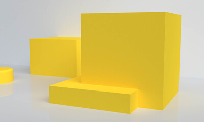 Geometric shape scene minimal style , 3d rendering.