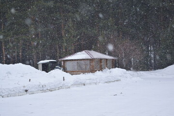 house in the snow