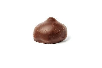 Chocolate candies isolated on white background.