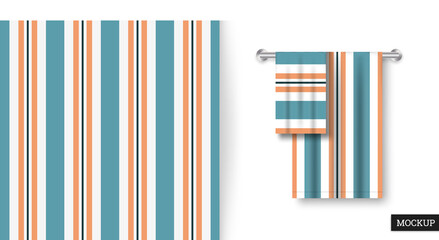 Striped seamless pattern. Abstract background with colorful lines. Vector illustration vertical stripes. Repeating texture. Ornament in stripe. Design paper, wallpaper, textile, fabric. Mockup.