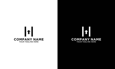 letter H logo with arrow. icon template. vector.