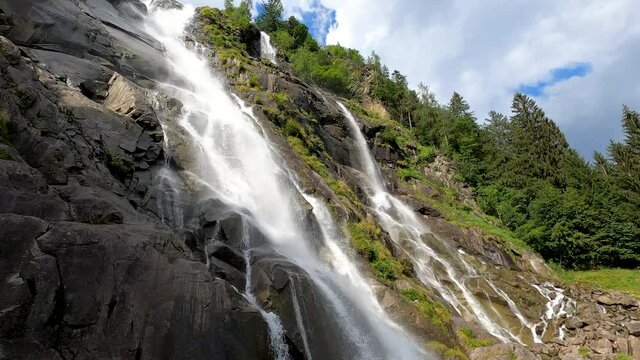 Panorama of the Nardis Waterfalls - Dolomites Italy