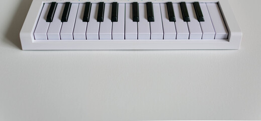close up of piano keyboard