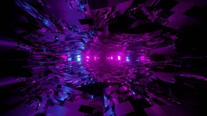 Abstract fuzzy 3d illustration of transparent waves against purple lights