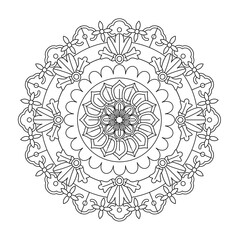 Simple Mandala Shape for Coloring. Vector Mandala. Circular. Flower. Oriental. Coloring Book Page. Outline.
