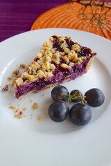 Homemade Grape Pie with Crumble Topping