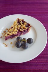 Homemade Grape Pie with Crumble Topping