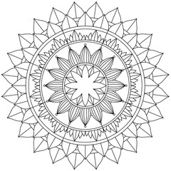 Fototapeta na wymiar Simple Mandala Shape for Coloring. Vector Mandala. Circular. Flower. Oriental. Coloring Book Page. Outline. 