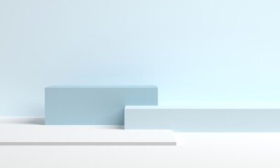 Stage for product in podium platform. 3d rendering