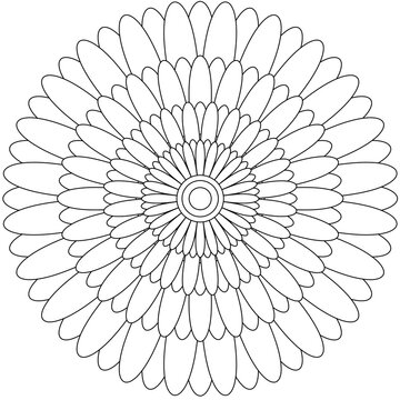recommend clip art: Simple Mandala Shape for Coloring. Vector Mandala. Circular. Flower. Oriental. Coloring Book Page. Outline.
                    