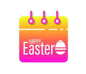 Easter calendar line and icon, Happy Easter and holiday, calendar vector icon, vector graphics, editable.
